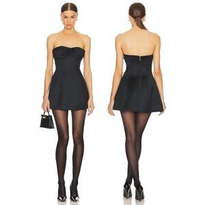 Helsa Mini Dress Heavy Satin Strapless Statement Party Hoco Birthday Classy Sz M